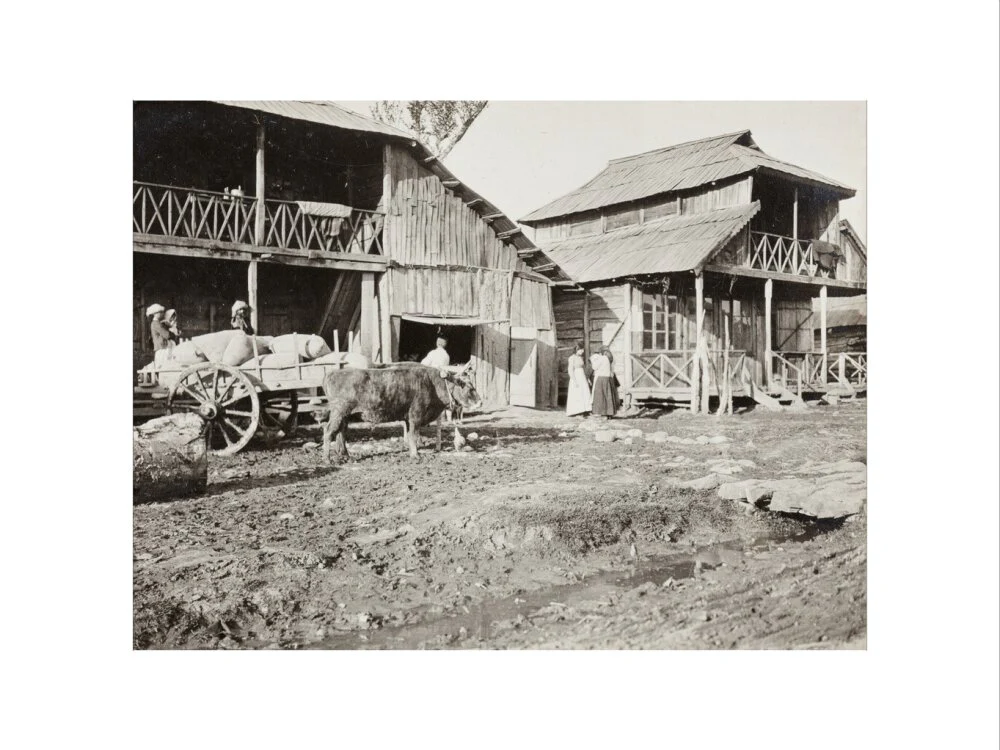 Black and white photograph entitled 'Typical Caucasian Houses' - Image 7