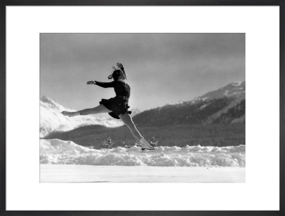 Woman ice-skater caught in mid-air, c 1920s. - Image 18