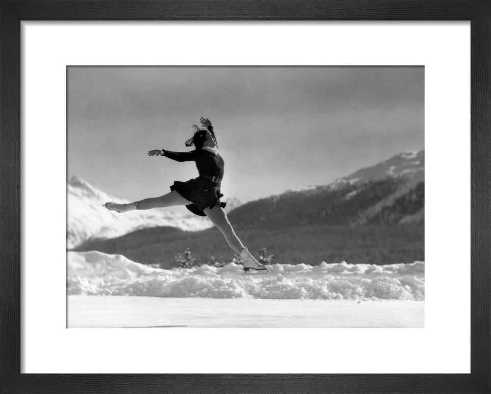 Woman ice-skater caught in mid-air, c 1920s. - Image 3
