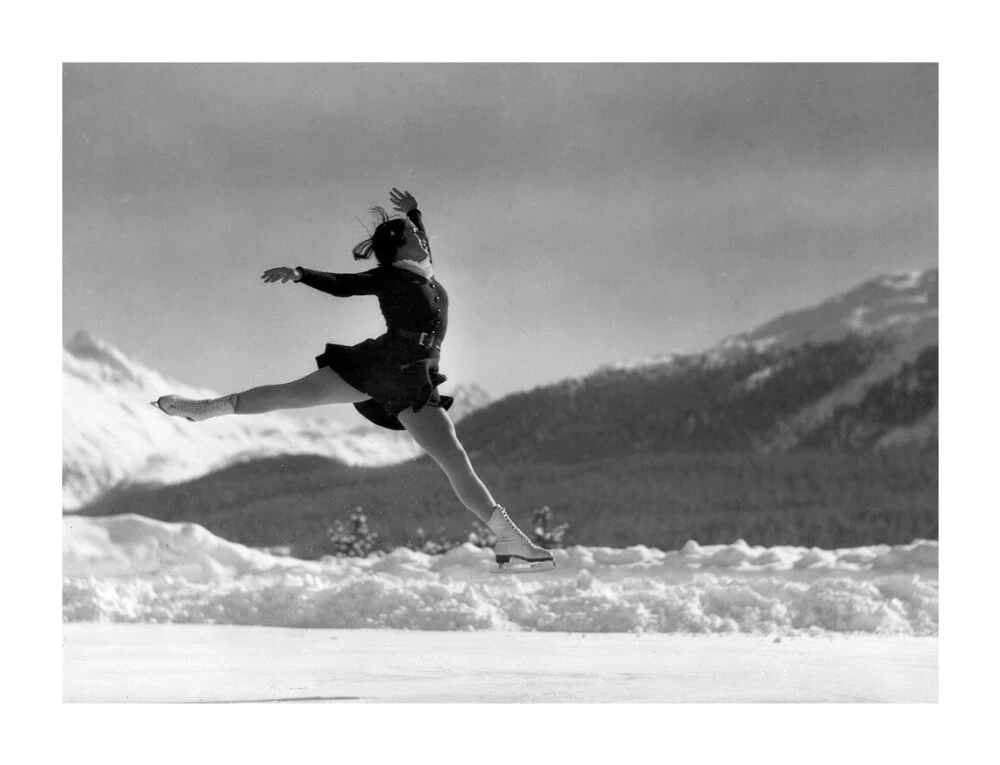 Woman ice-skater caught in mid-air, c 1920s. - Image 30