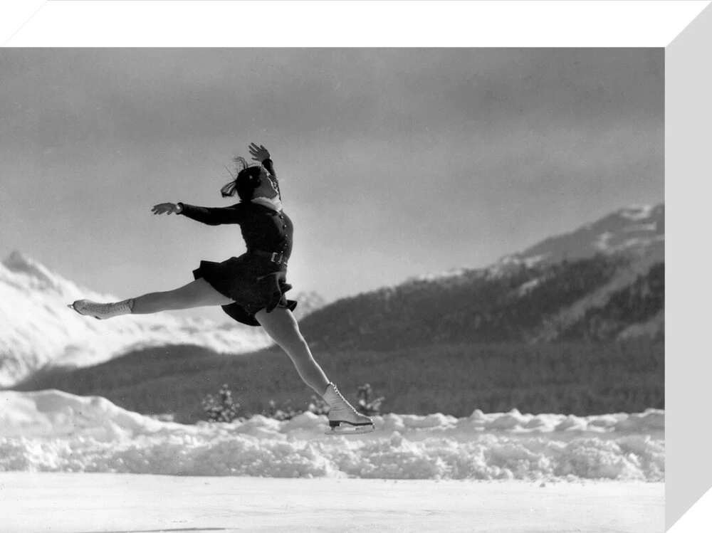 Woman ice-skater caught in mid-air, c 1920s. - Image 31
