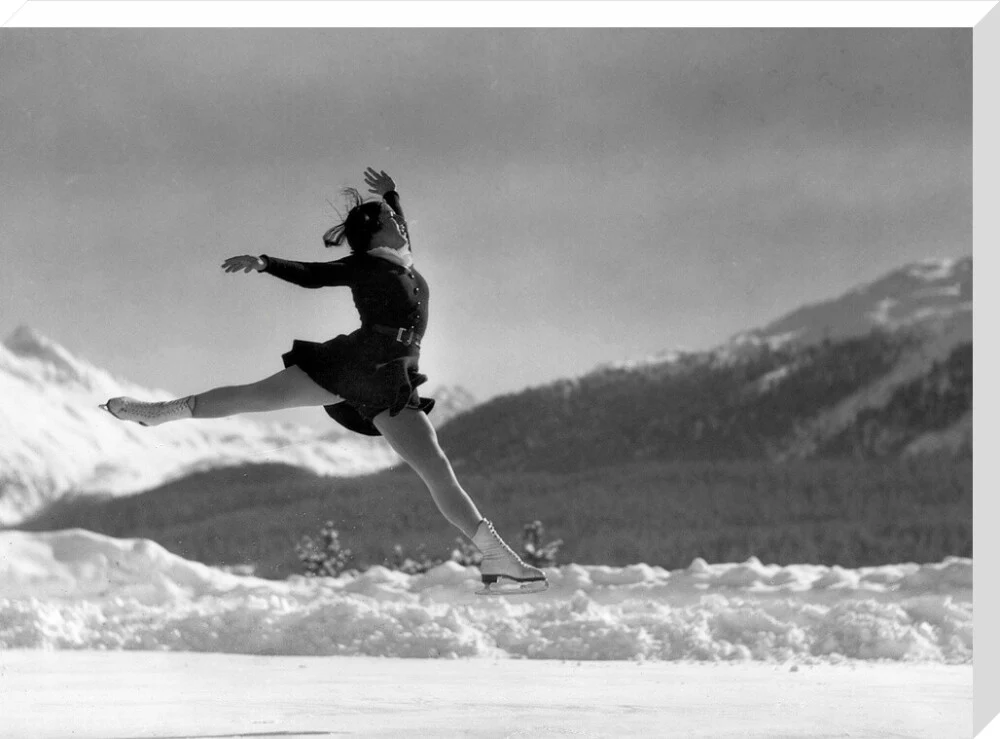 Woman ice-skater caught in mid-air, c 1920s. - Image 34