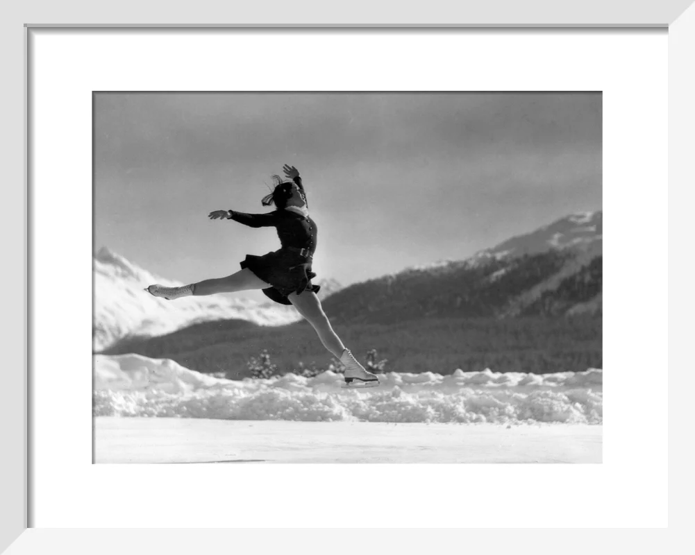 Woman ice-skater caught in mid-air, c 1920s. - Image 37