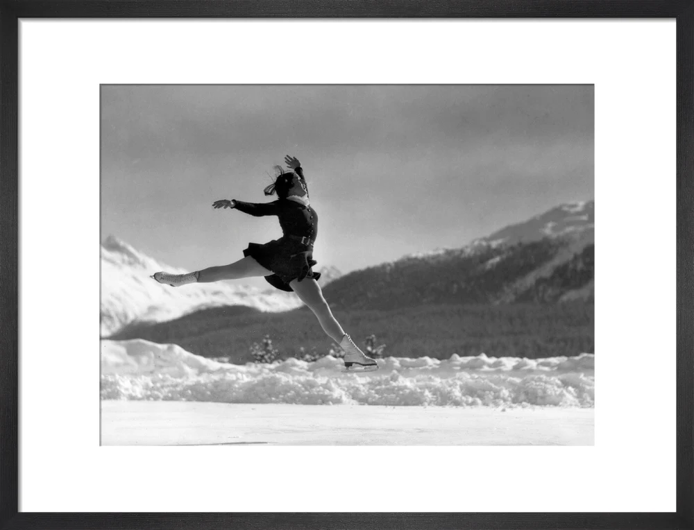 Woman ice-skater caught in mid-air, c 1920s. - Image 46