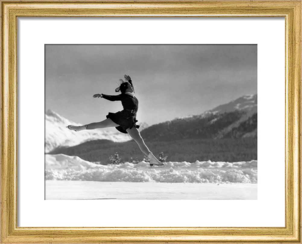 Woman ice-skater caught in mid-air, c 1920s. - Image 5