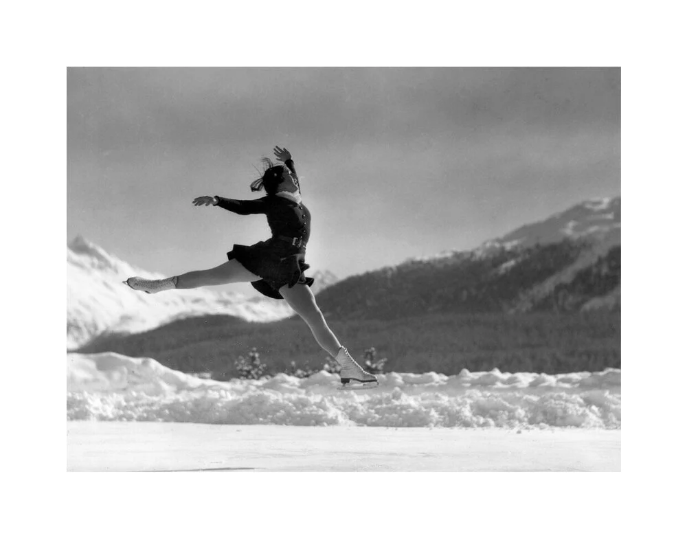 Woman ice-skater caught in mid-air, c 1920s. - Image 61