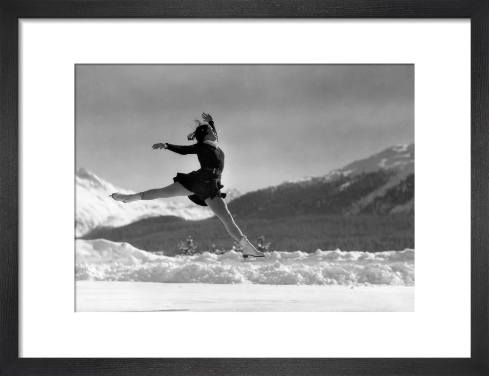 Woman ice-skater caught in mid-air, c 1920s. - Image 8