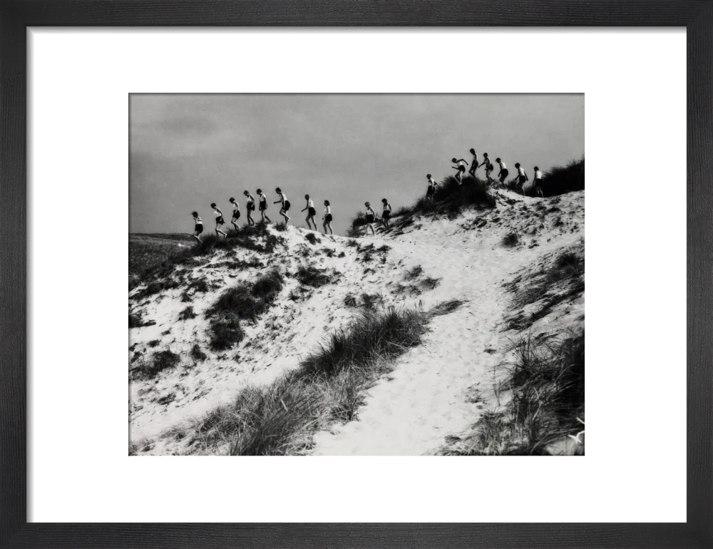 Horizon line of women walking over dunes, about 1930. - Image 8