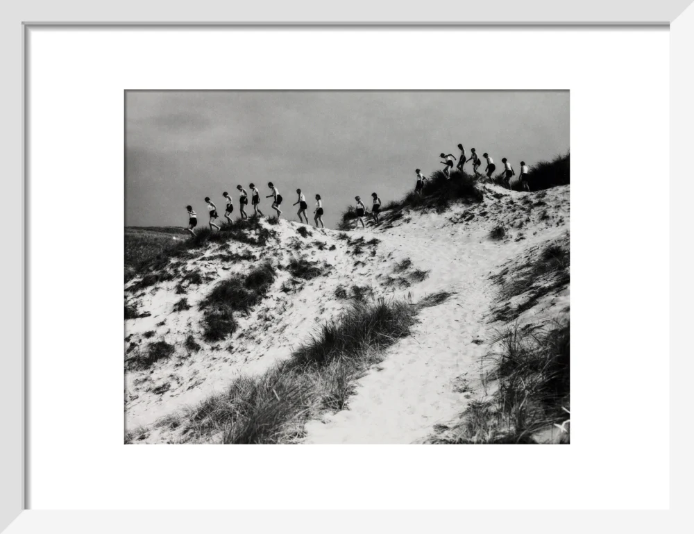 Horizon line of women walking over dunes, about 1930. - Image 9
