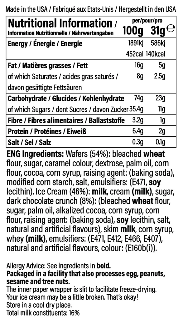 Space Food Cookies And Cream Ice Cream Sandwich - Image 3
