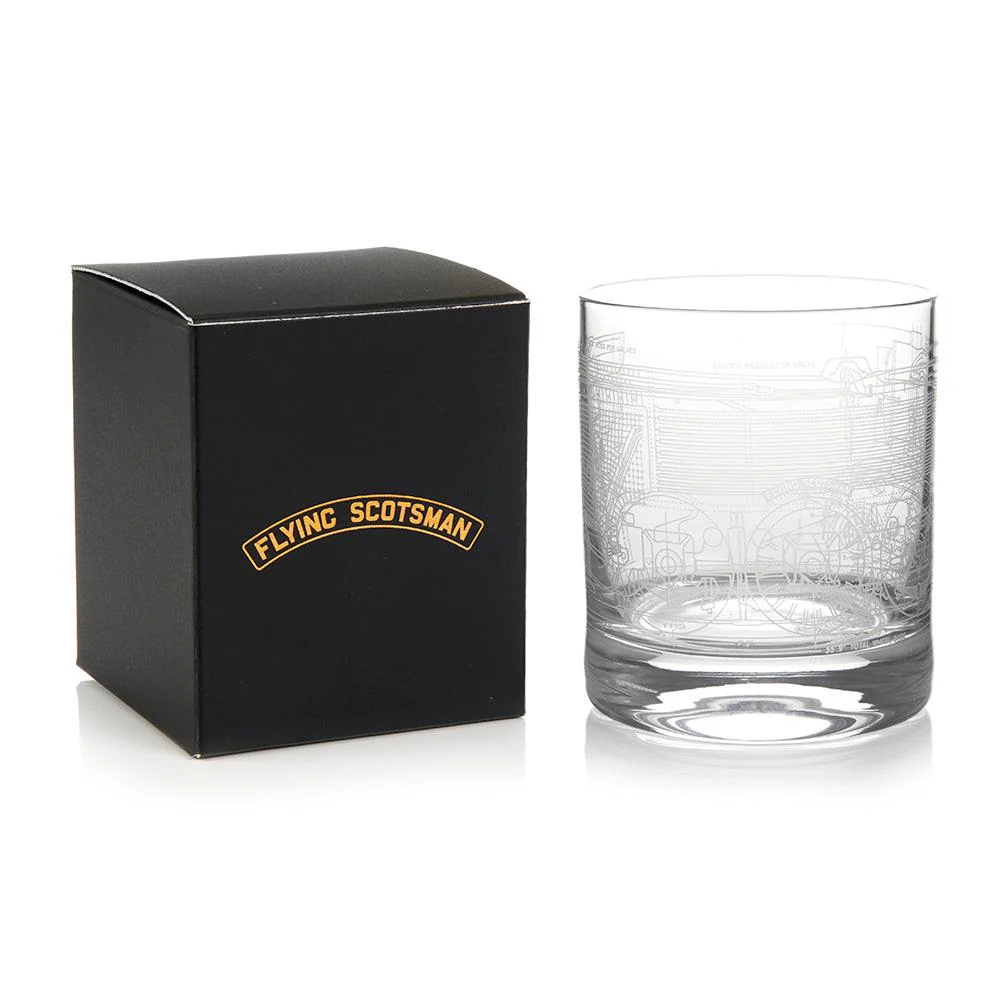 National Railway Museum Flying Scotsman Blueprint Whisky Glass Tumbler