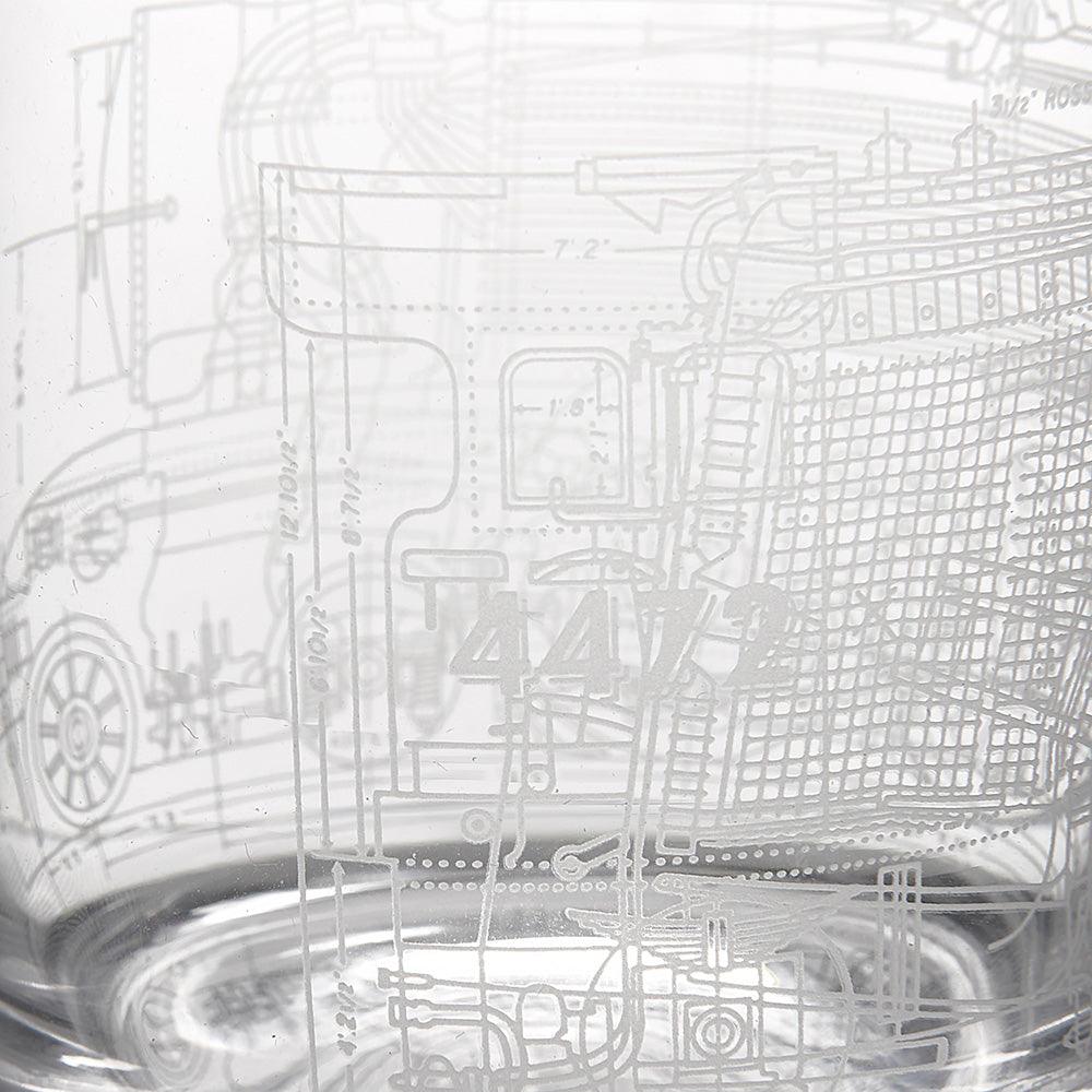 National Railway Museum Flying Scotsman Blueprint Whisky Glass Tumbler - Image 4