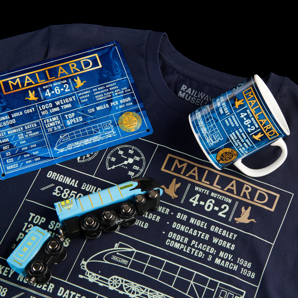 National Railway Museum Mallard Fact File T-Shirt - Image 4